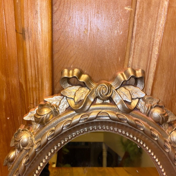 Rustic Detailed Gold Finish Mirror - Picture 2 of 4